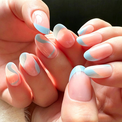 Artistic French Tip Nail Design Bowlift
