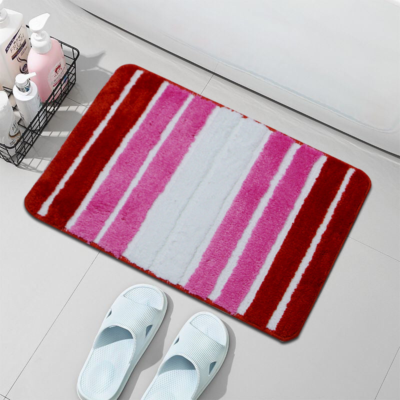 Plush Stripe Bath Mat Bowlift