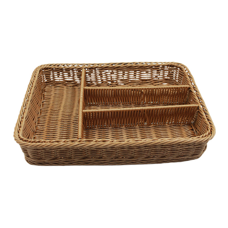 Multi-Sectional Woven Storage Basket Bowlift