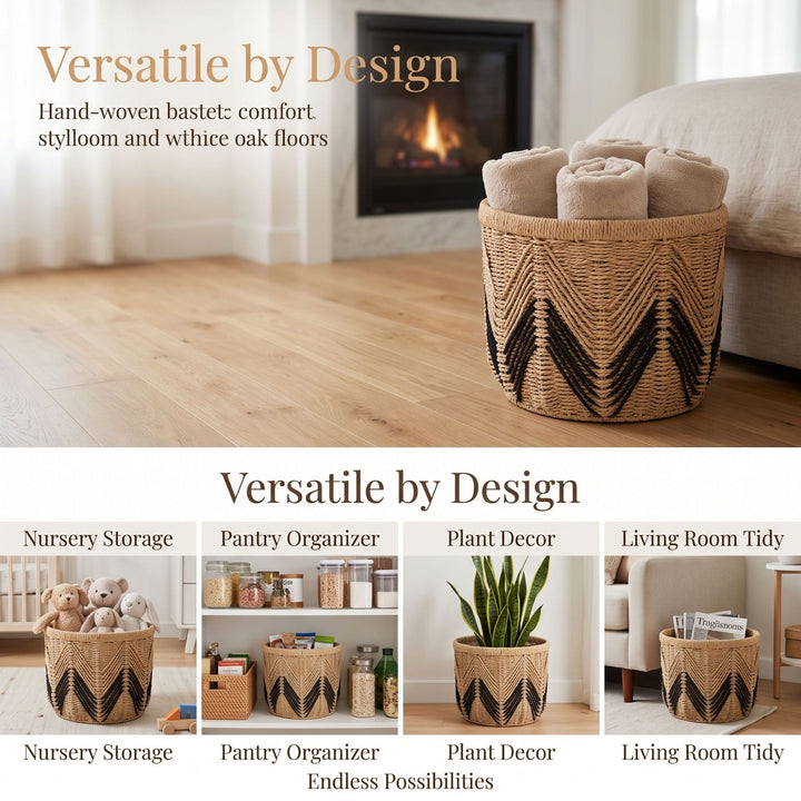 Decorative Handwoven Storage Basket Bowlift