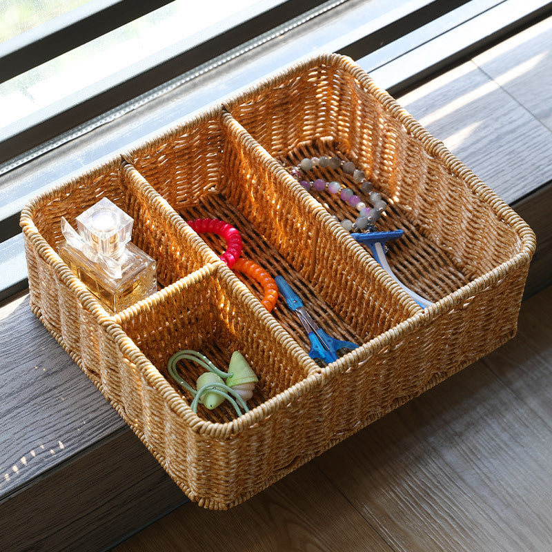 Divided Woven Storage Tray Bowlift