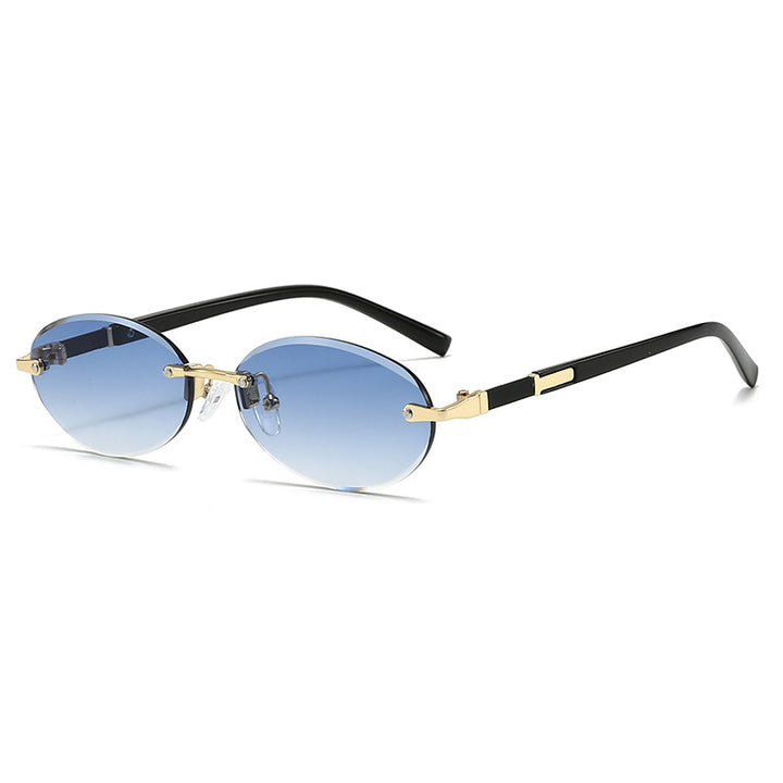 Women’s fashionable oval sunglasses with trendy metal frame Bowlift