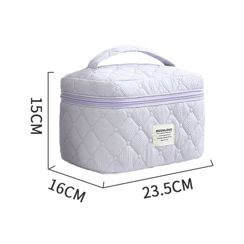 Quilted Multi-Compartment Makeup Organizer Bowlift