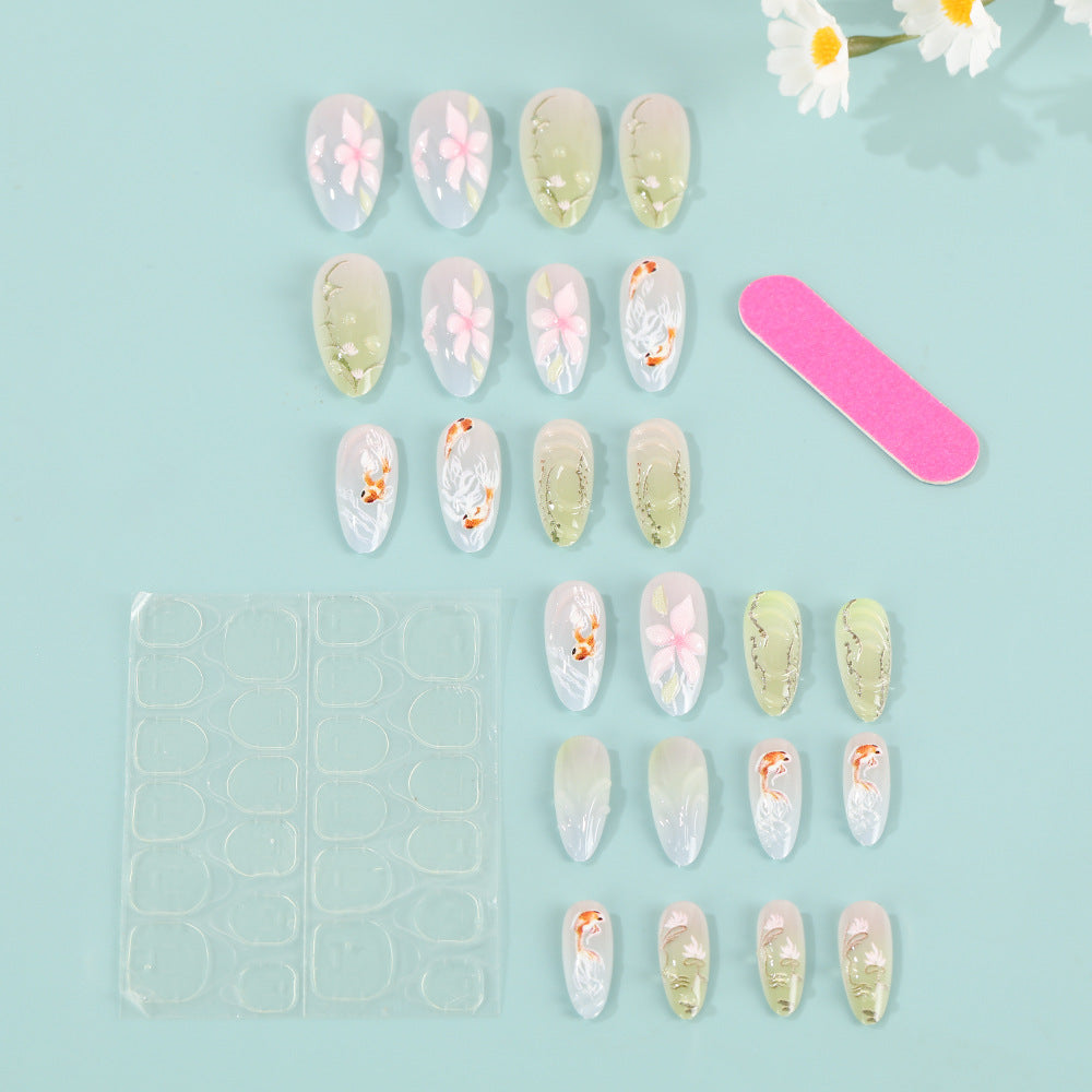Artificial nails with floral designs Bowlift