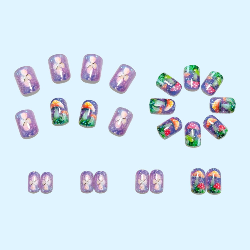 Artificial Nails in Playful Mushroom Design Bowlift