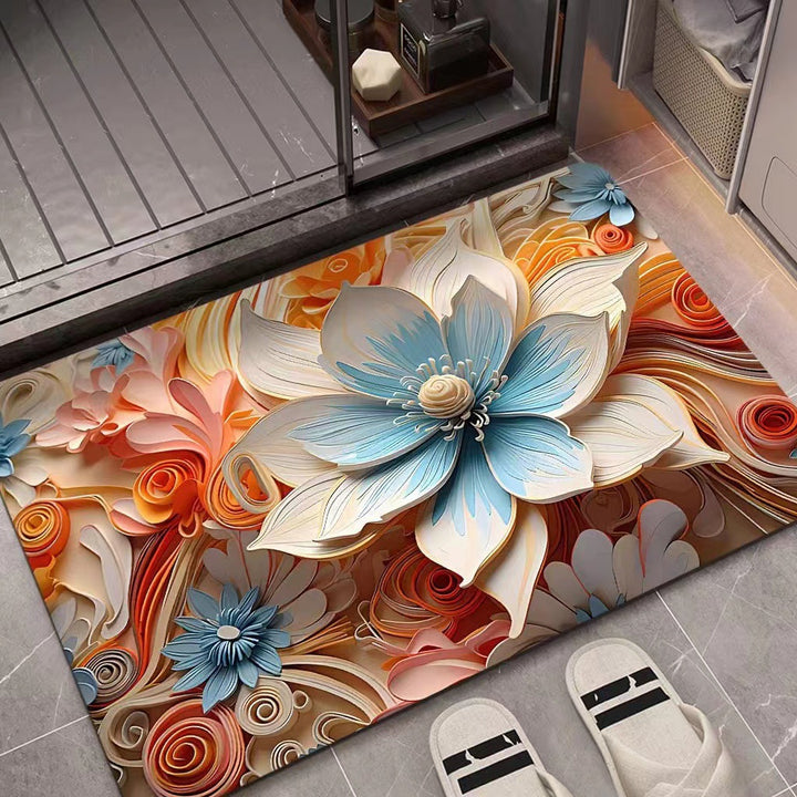 Flower Pattern Soft Indoor Mat Bowlift
