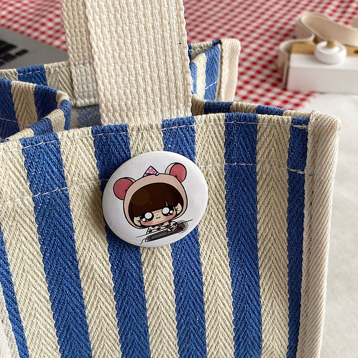 Striped Canvas Tote Bag