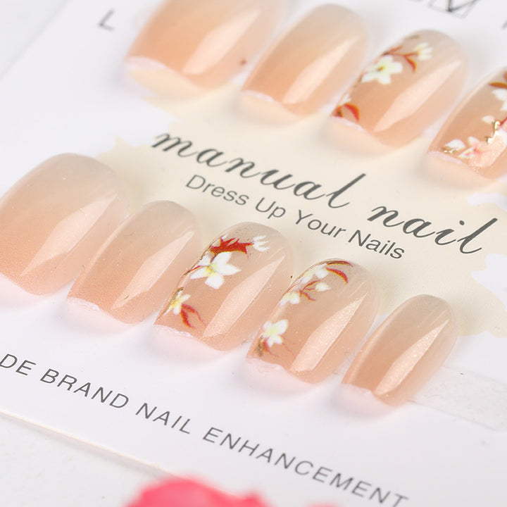 Artistic Floral Press-On Nail Design Set Bowlift