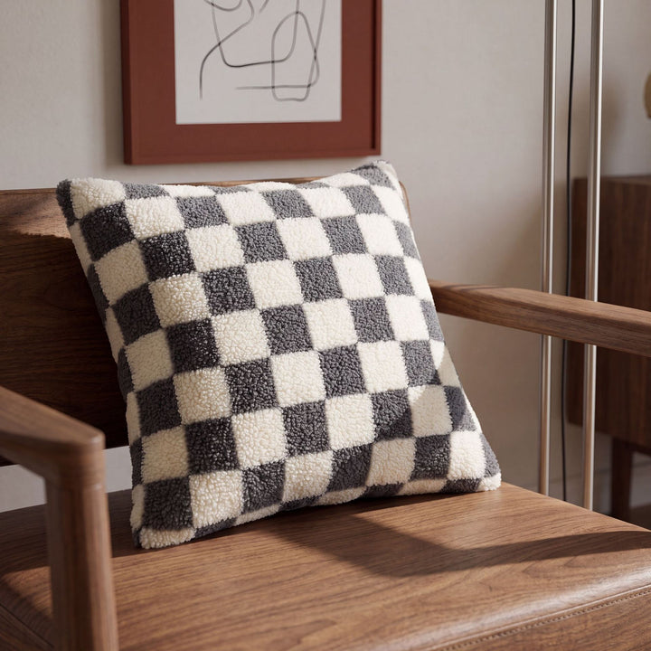 Cozy Checkerboard Decorative Pillow