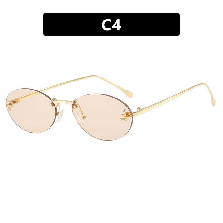 Women's fashionable sunglasses with elegant, round lenses and delicate metal frame Bowlift