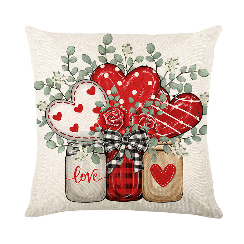Decorative Heart-Themed Throw Pillow