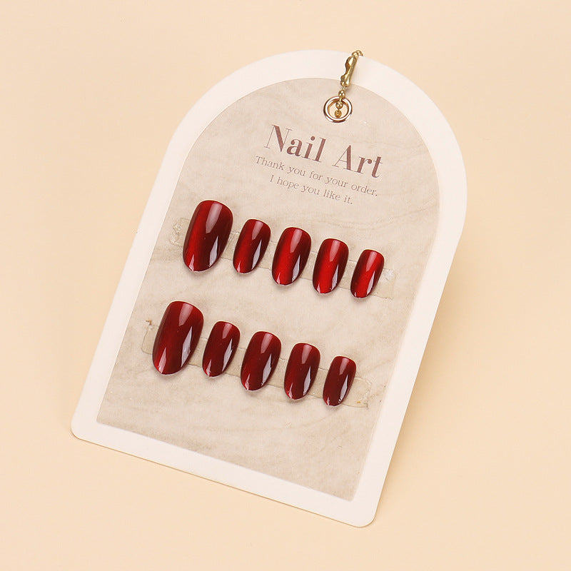 Glossy Red Press-On Nail Set Bowlift