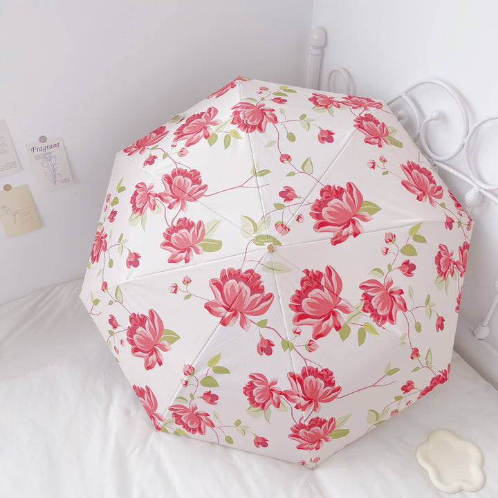 Ladies folding umbrella with fruity cherry design Bowlift