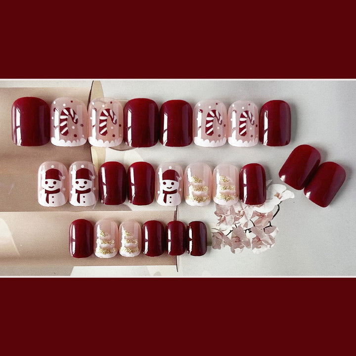 Festive-Themed Press-On Nail Art Set Bowlift