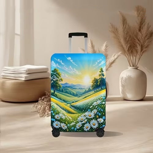 Unisex nan elastic suitcase cover with volcanic lava marble design, stretch protective cover for trolley Bowlift
