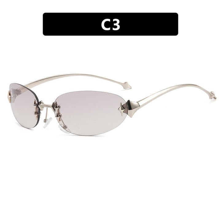 Ladies fashionable sunglasses in futuristic design with mirrored frame Bowlift