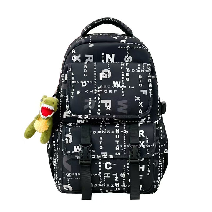 Graphic Print Large Capacity Backpack Bowlift