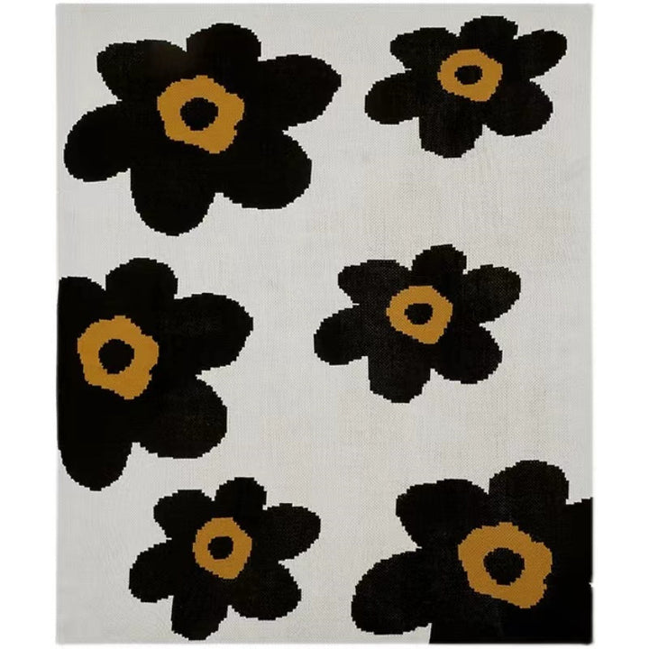 Floral Patterned Knit Throw Blanket