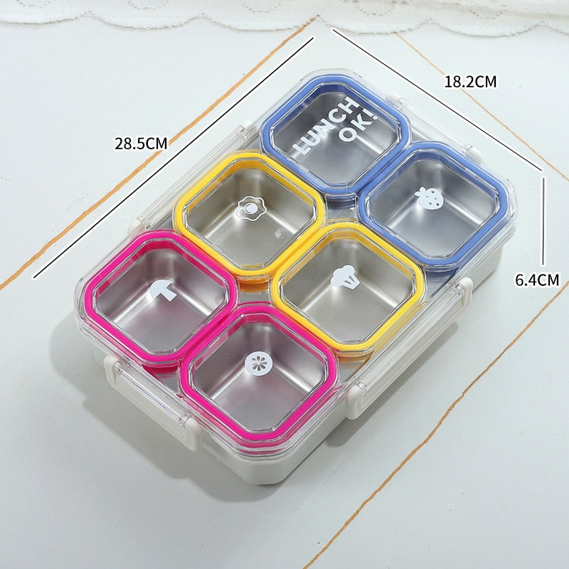 Multi-Section Food Storage Bento Box with Smart Locking Mechanism