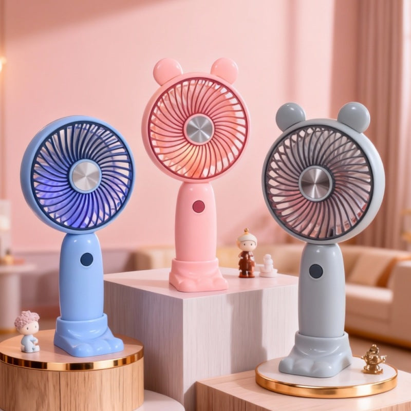 Ladies portable handheld fan with LED function and ergonomic design Bowlift