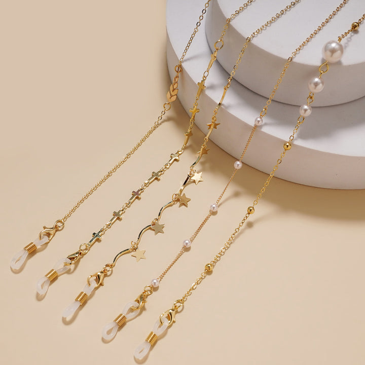 Fashionable Star-Embellished Eyewear Chain Bowlift