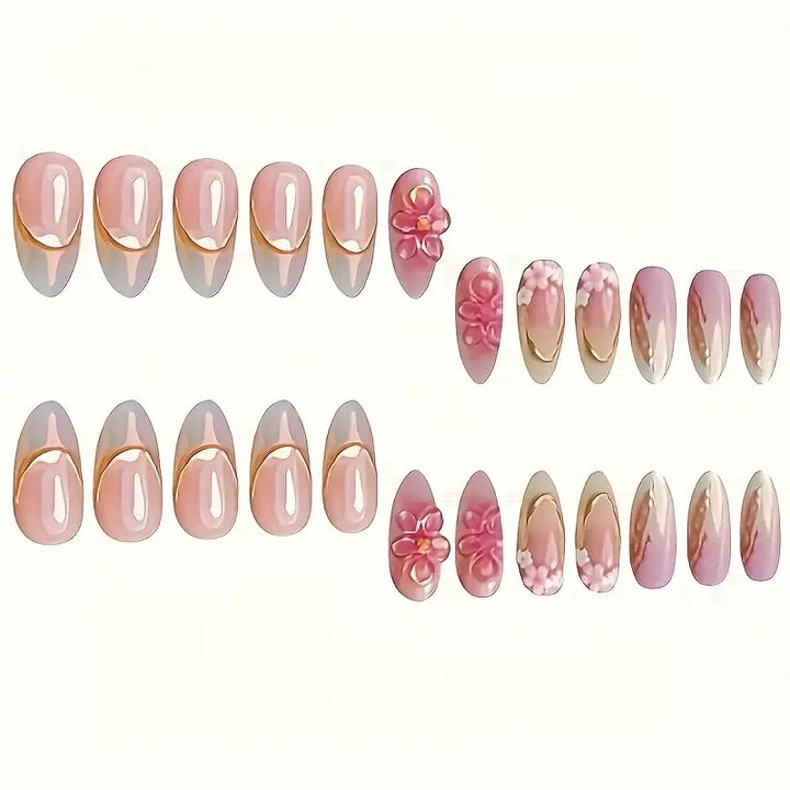 Floral Embellished Press-On Nail Art Set Bowlift
