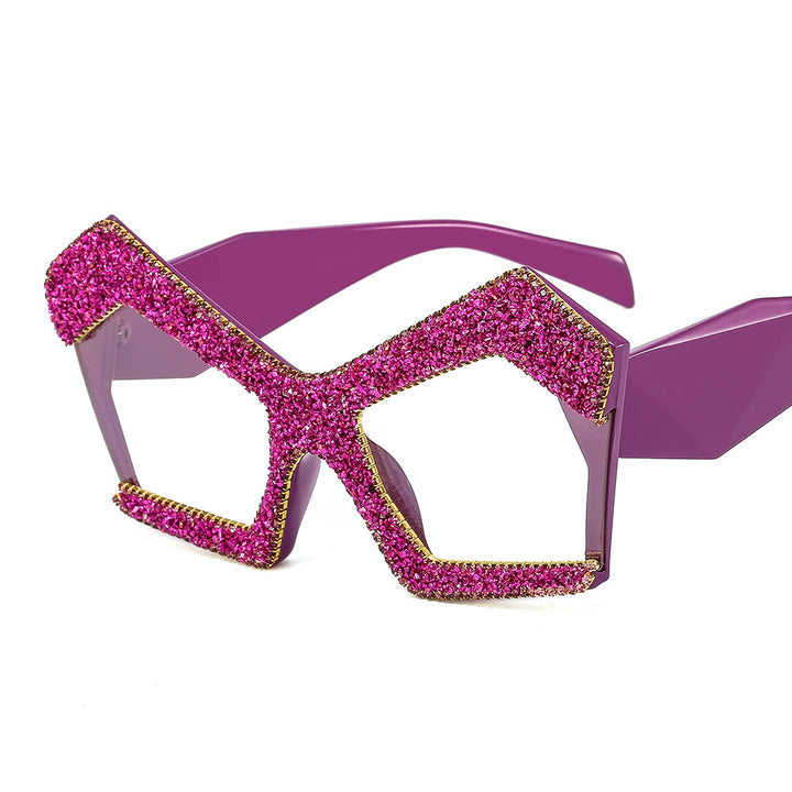 Women's Sparkling Cat-Eye Sunglasses with Extravagant Rhinestone Frame Bowlift