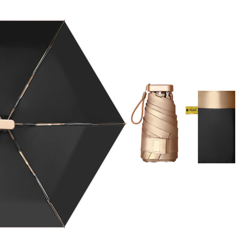 Women elegant waterproof folding umbrella with integrated bottle holder Bowlift