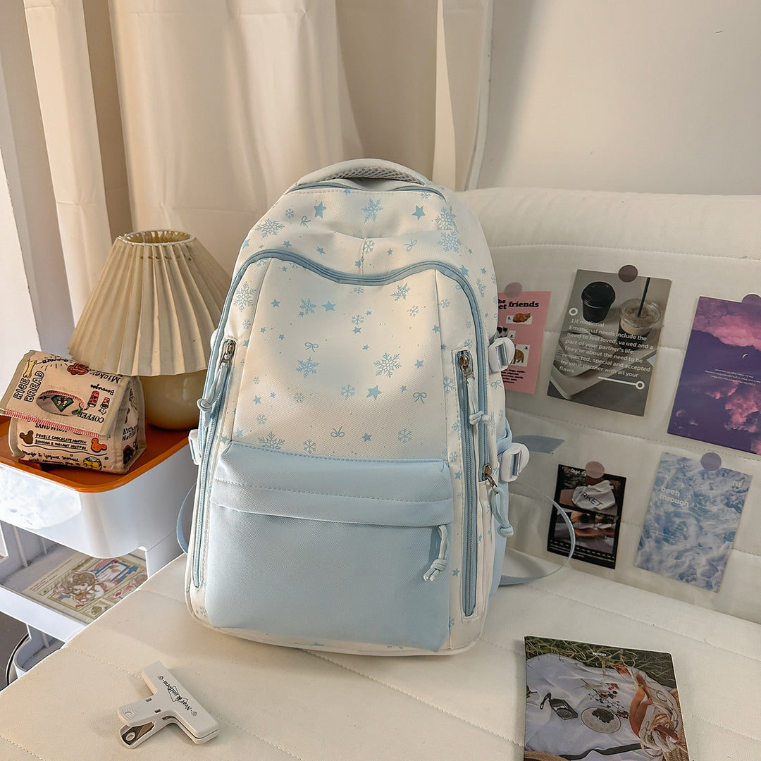 Backpack with Elegant, Floral Design and Many Compartments Bowlift