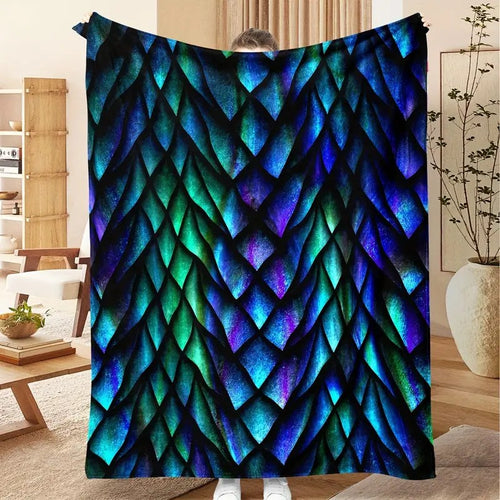 Women's cuddly blanket with shimmering scale pattern Bowlift