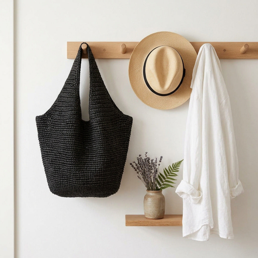 Handmade Macrame Tote Bag with Fine Structure Bowlift