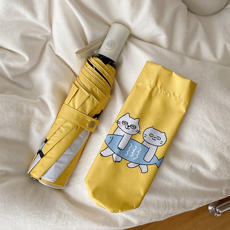 Women's Folding Umbrella with Playful Pattern Bowlift