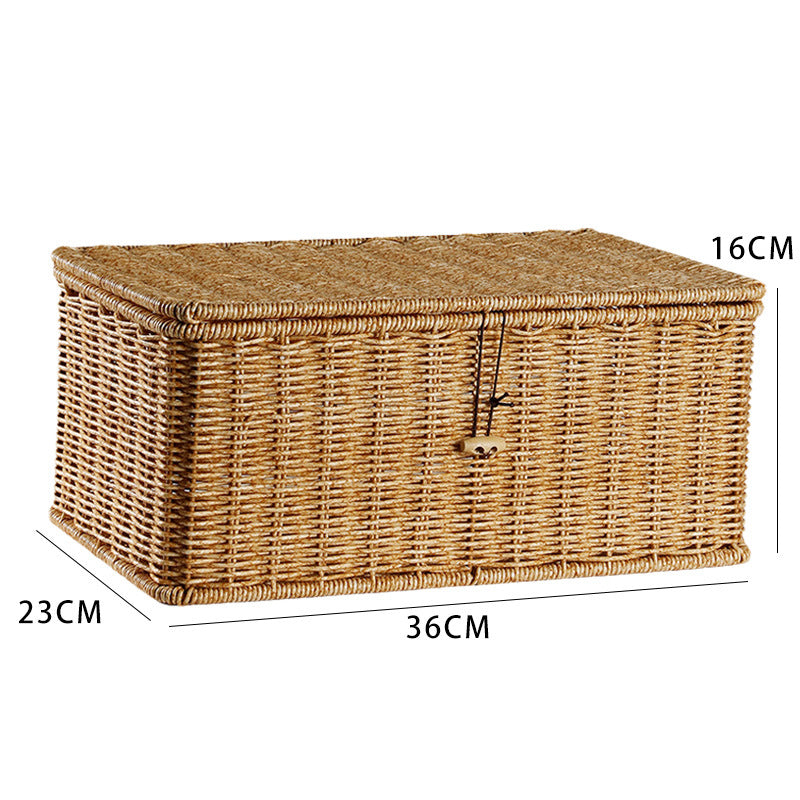 Handcrafted Rectangular Wicker Storage Box Bowlift