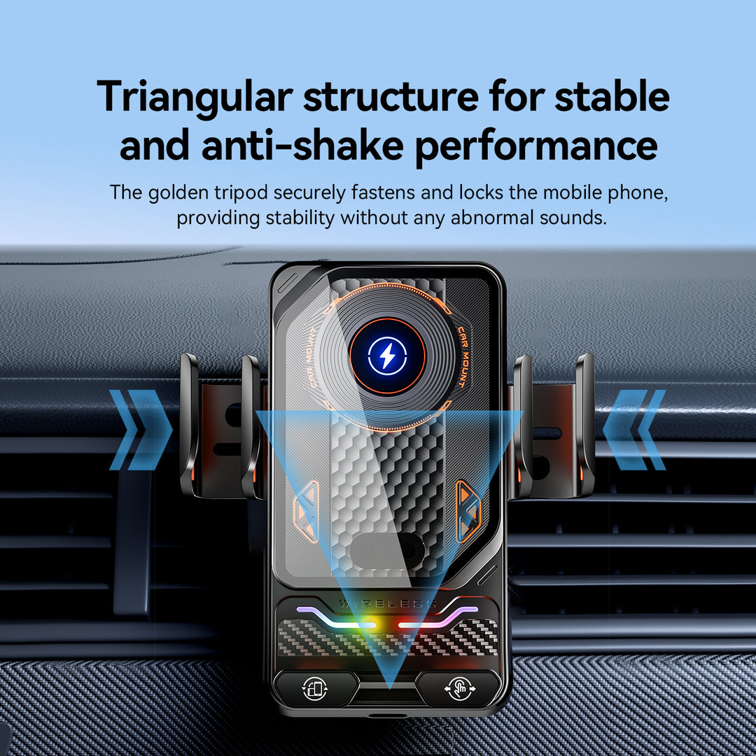 Unisex Smartphone holder with fast charging function and integrated safety device Bowlift