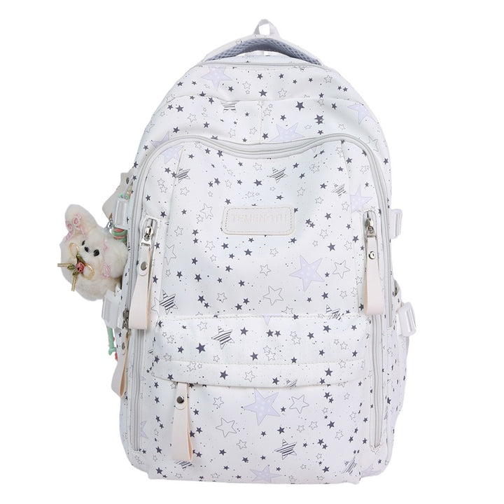 Multi-Compartt Star-Printed Backpack Bowlift