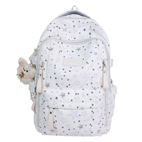 Multi-Compartt Star-Printed Backpack Bowlift