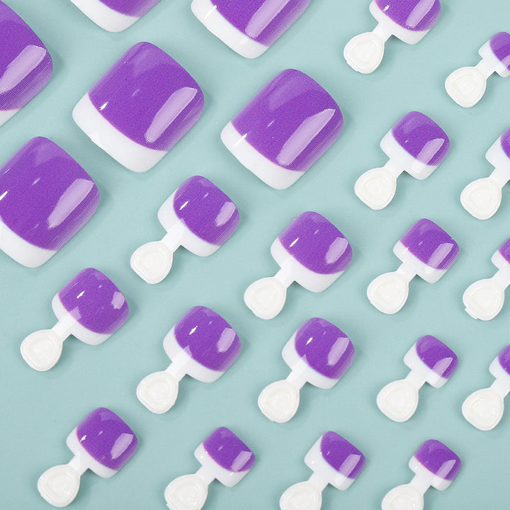 Artificial nail set with modern gradient and French tip Bowlift