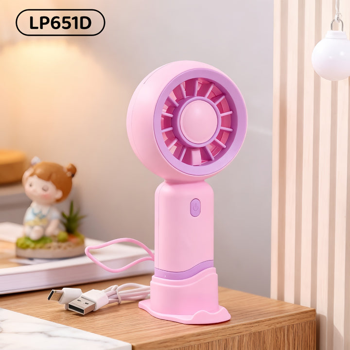 Women's Portable USB Hand Fan with Ergonomic Handle Bowlift