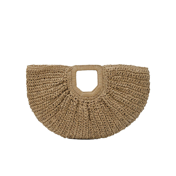 Handcrafted straw bag with elegant pleats Bowlift