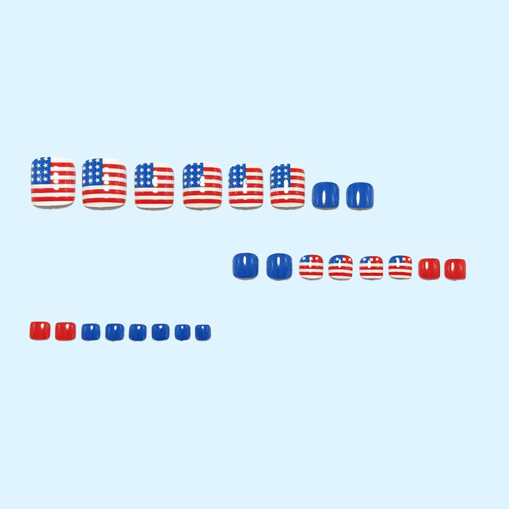 Patriotic style artificial nails with flag motifs Bowlift