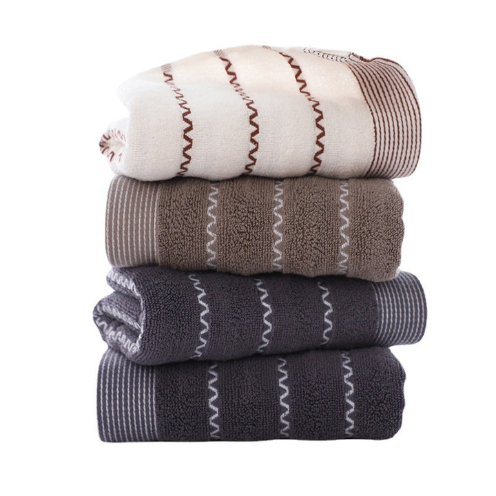 Ladies terry bath towel with modern stripes Bowlift