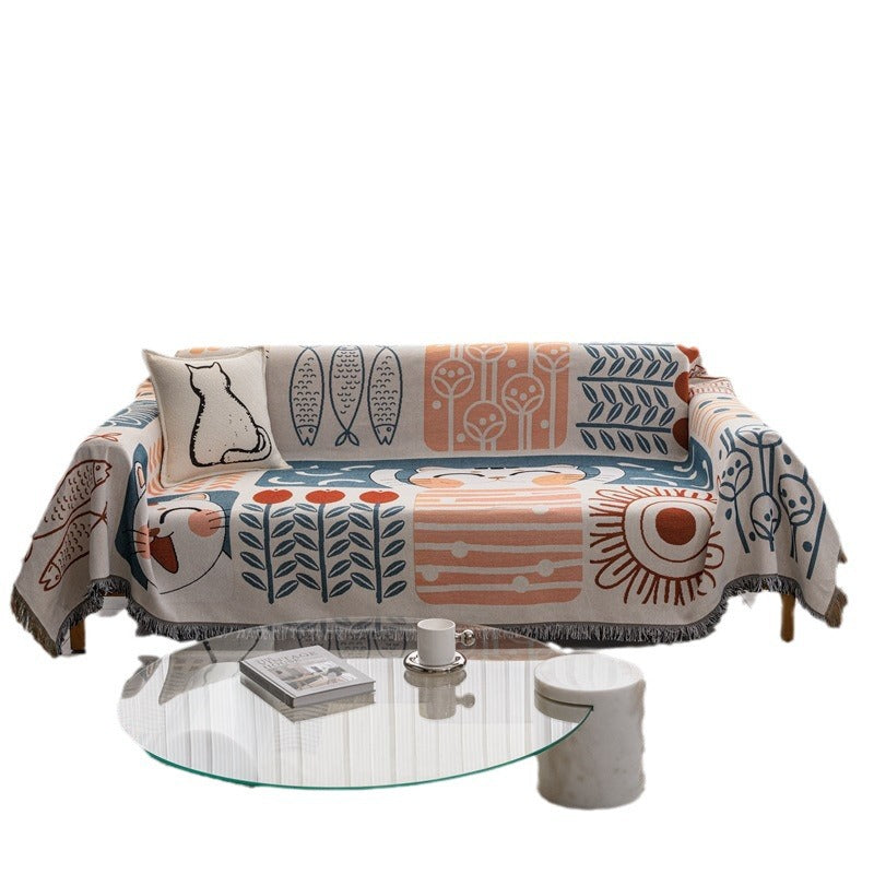 Cat-Themed Decorative Throw Blanket