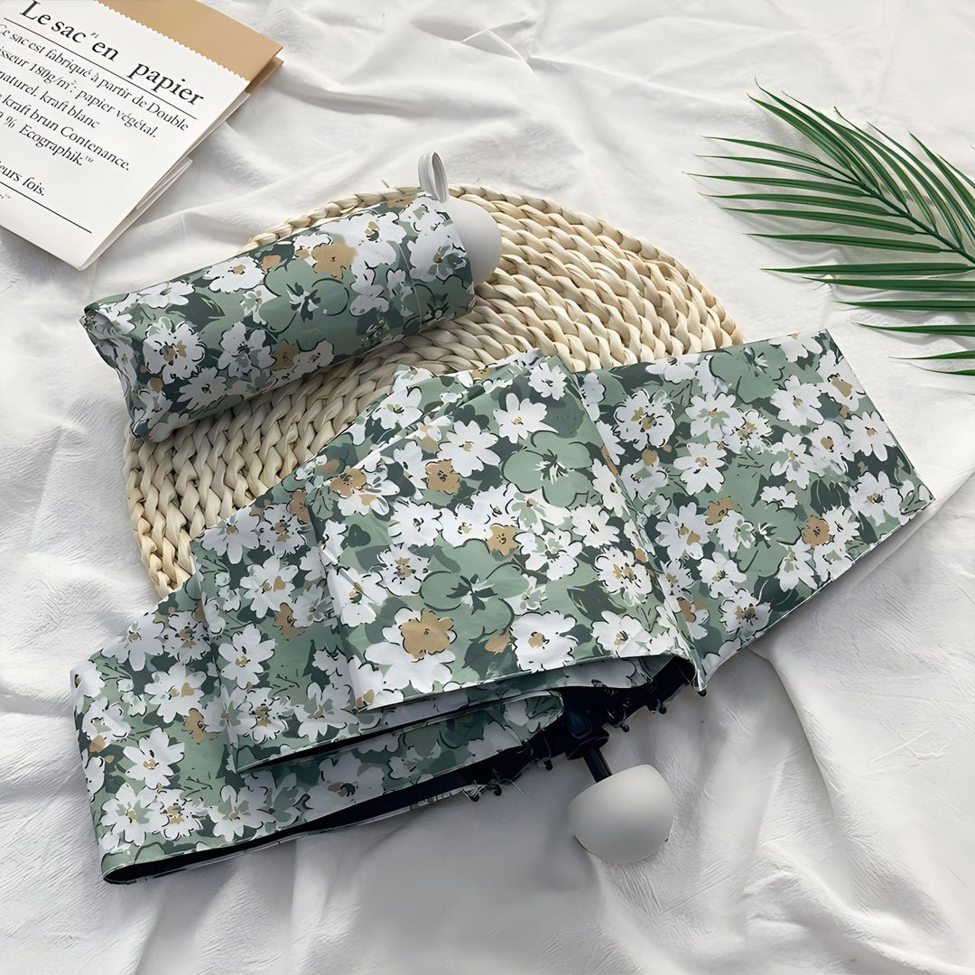 Ladies Folding Umbrella with Elegant Floral Pattern Bowlift