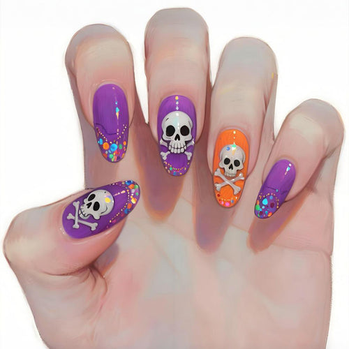 Halloween-Themed Skull Nail Art Set Bowlift