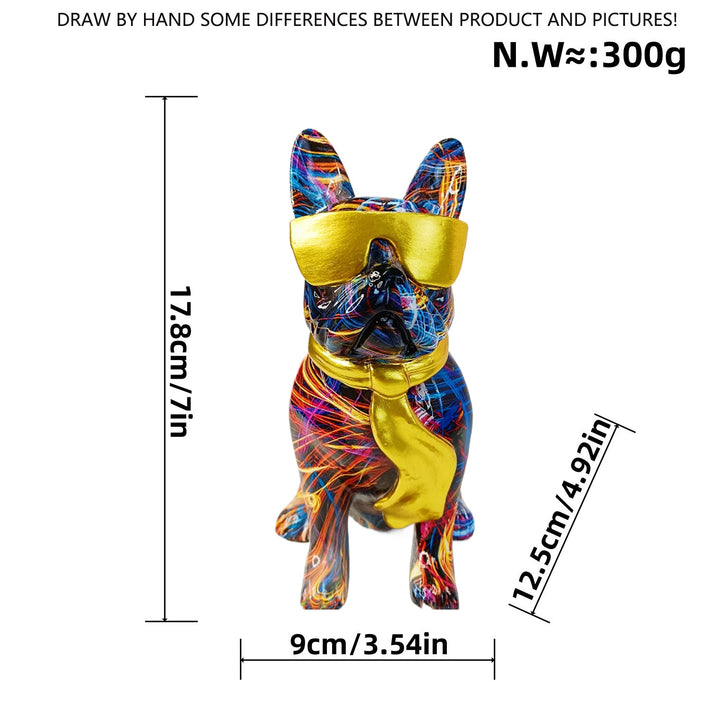 Colorful Bulldog Decoration Figure made of Resin Bowlift