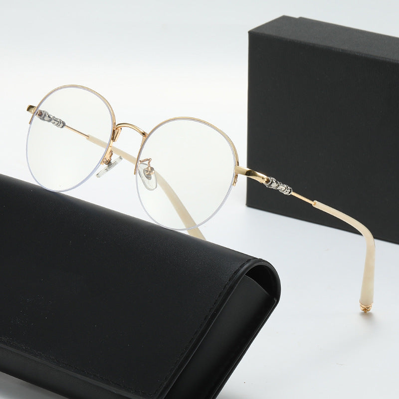 Women's round sunglasses with elegant metal frame and comfortable nose pads Bowlift