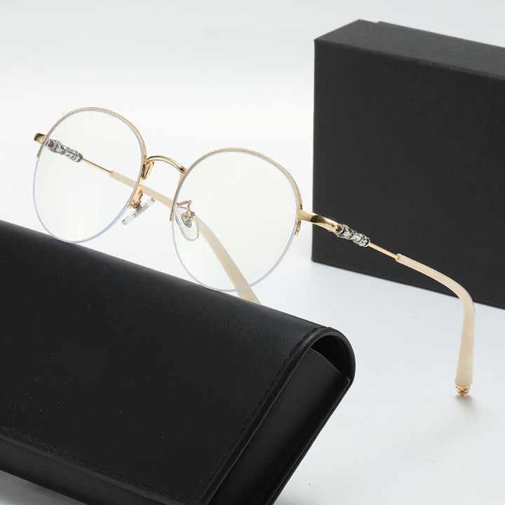 Women's round sunglasses with elegant metal frame and comfortable nose pads Bowlift