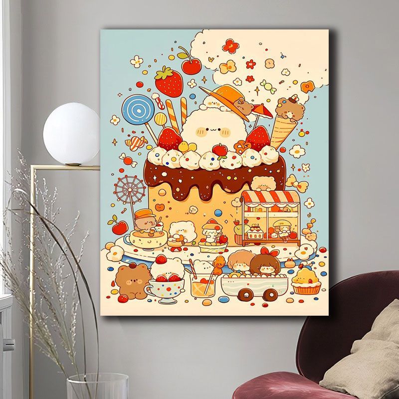 Whimsical Dessert-Themed Canvas Art Print Bowlift