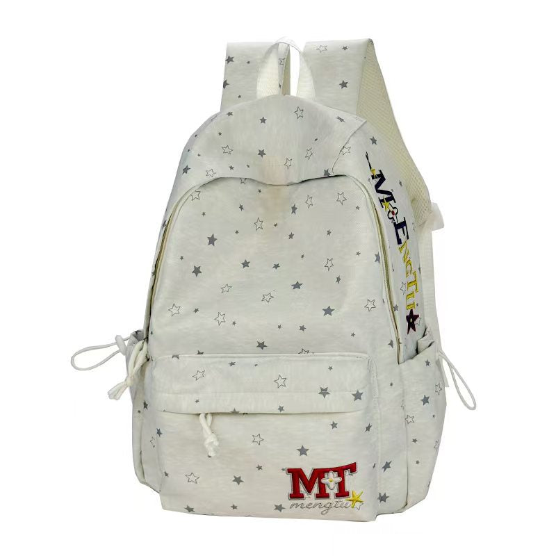 Star-Print Student Backpack Bowlift