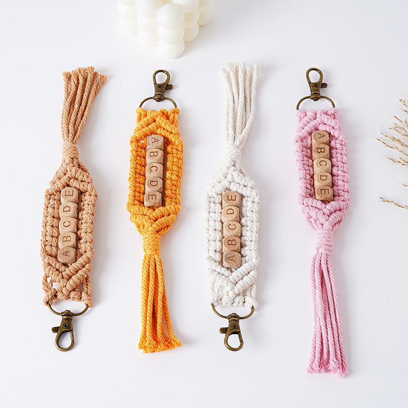 Personalized Macrame Keychain Holder Bowlift